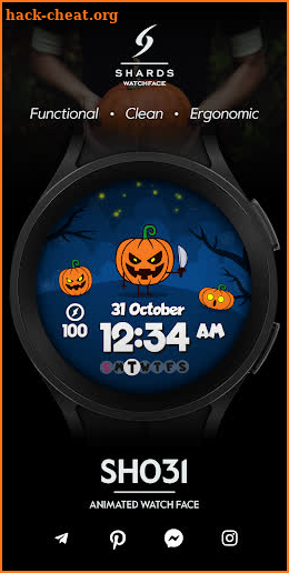 SH031 Watch Face, WearOS watch screenshot