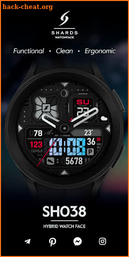 SH038 Watch Face, WearOS watch screenshot