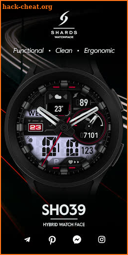 SH039 Watch Face, WearOS watch screenshot