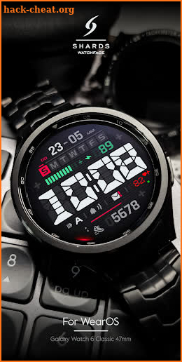 SH102 Watch Face, WearOS watch screenshot