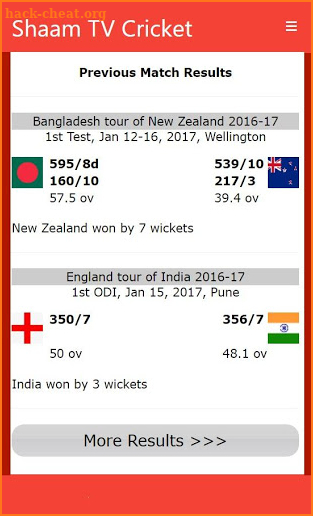 Shaam TV Live Cricket updates screenshot