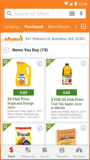 Shaw's Deals & Rewards screenshot