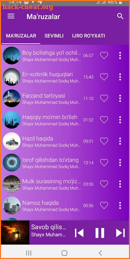 Shayx Muhammad Sodiq Muhammad Yusuf ma'ruzalari screenshot