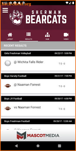 Sherman Bearcats Athletics screenshot