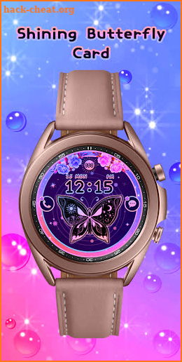 Shining Butterfly Card_Watchfa screenshot