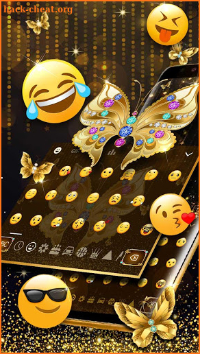 Shining Gold Butterfly Keyboard screenshot