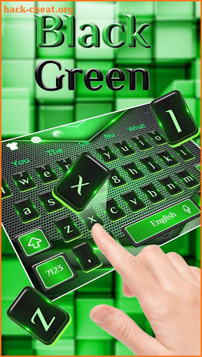 Shiny Black Green Metallic Keyboard Theme screenshot