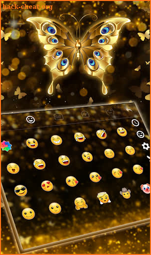 Shiny Golden Glitter Butterfly Keyboard screenshot