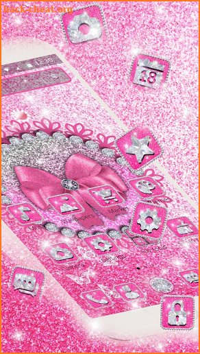 Shiny Pink Glitter Bow Theme screenshot