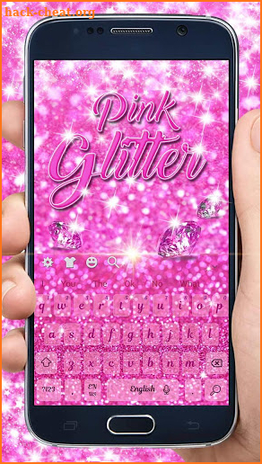 Shiny Pink Glitter Keyboard Theme screenshot