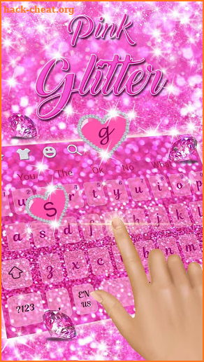 Shiny Pink Glitter Keyboard Theme screenshot