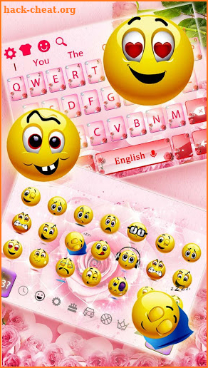 Shiny Pink Rose Keyboard screenshot