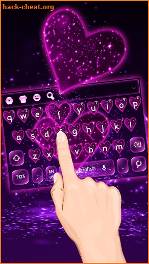 Shiny Purple Love Keyboard Theme screenshot