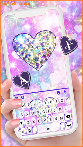 Shiny Sparkle Heart Keyboard Background screenshot