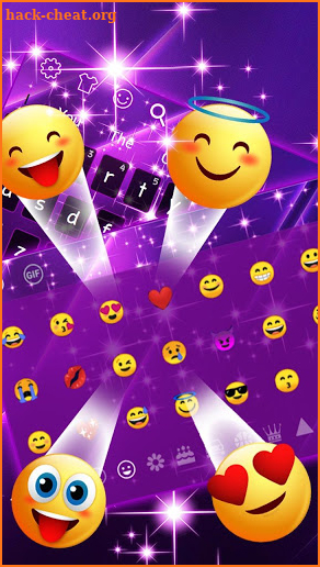 Shiny Sparkling Purple Keyboard Theme screenshot