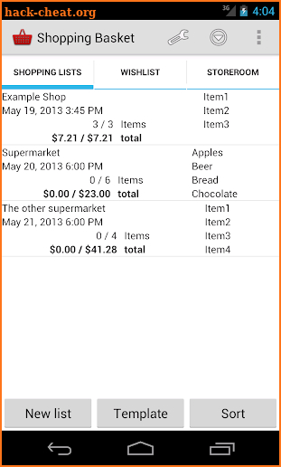 Shopping Basket screenshot