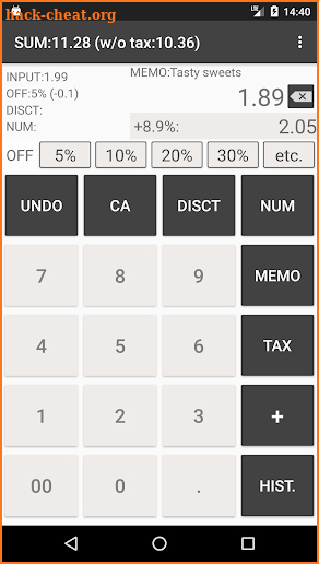 Shopping Calculator with tax screenshot