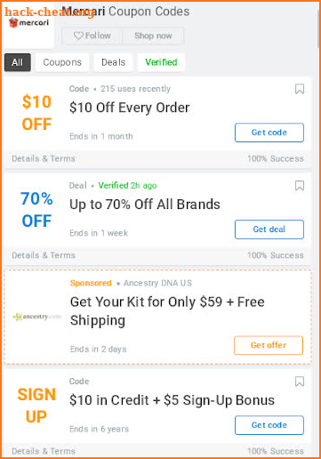 Shopping Coupons for Mercari screenshot