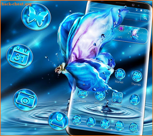 Silky Blue Purple Butterfly Theme screenshot