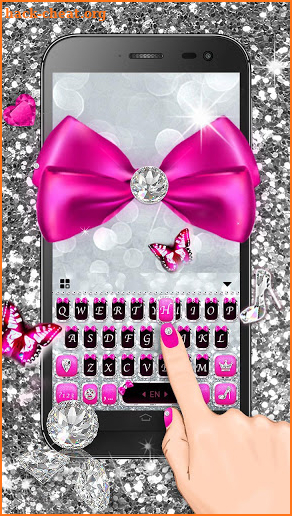 Silver Bowknot Keyboard Theme screenshot