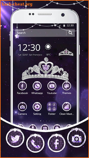 Silver Diamond Crown Theme screenshot