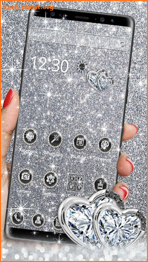 Silver Glitter luxury Dazzling Theme screenshot