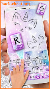 Silver Unicorn Cat Keyboard screenshot