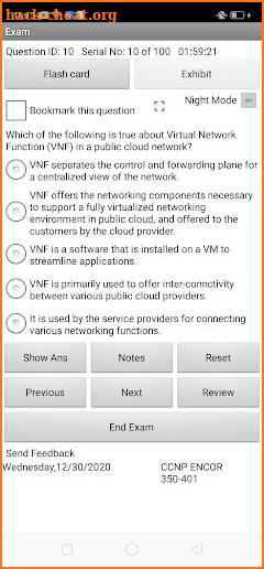 SimEx Practice Exam CCNP ENCOR screenshot