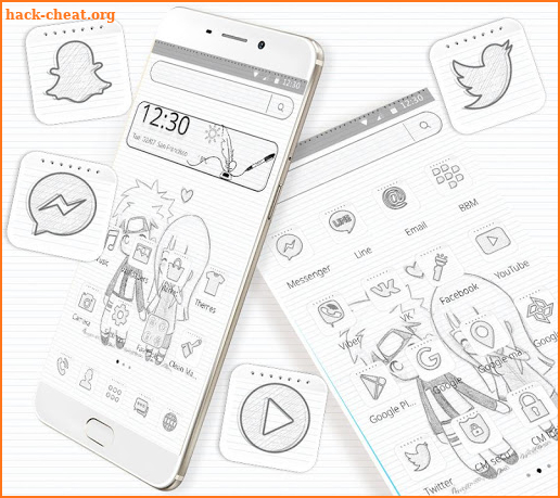 Simple Cute Sketch Cartoon Theme screenshot