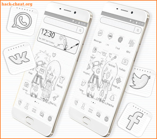 Simple Cute Sketch Cartoon Theme screenshot