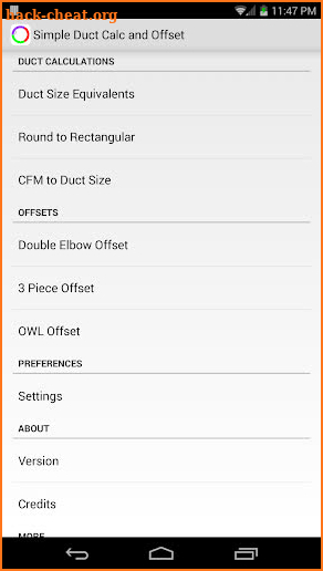 Simple Duct Calculator Deluxe screenshot