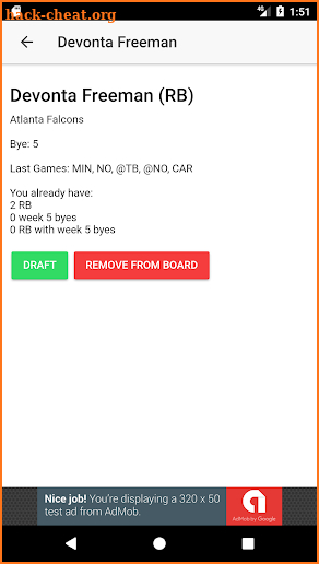 Simple Fantasy Football Cheat Sheet screenshot