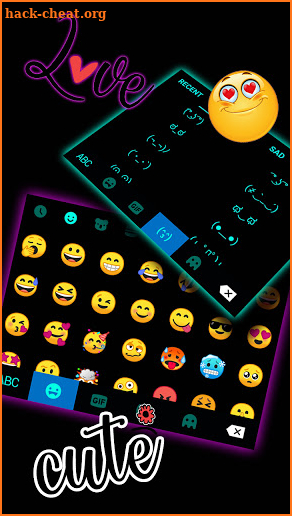 Simple Neon Keyboard Background screenshot