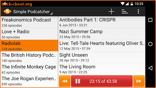 Simple Podcatcher screenshot