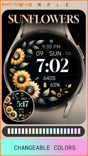 Simple Sunflowers watch face screenshot