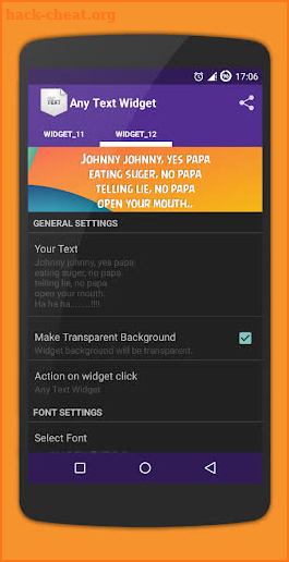 Simple Text Widget (Any Text) screenshot