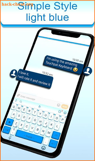 Simple White Blue Keyboard Theme screenshot