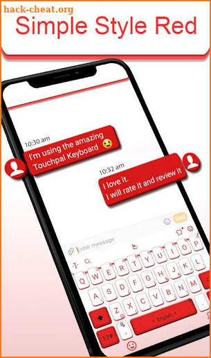 Simple White Red Keyboard Theme screenshot