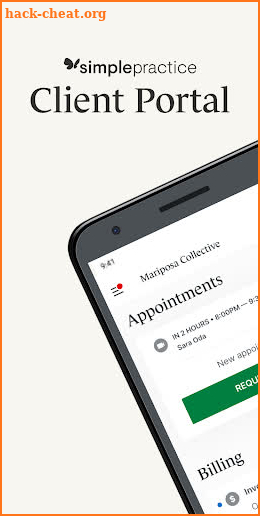 SimplePractice Client Portal screenshot