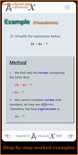 Simplifying Expressions Lite screenshot