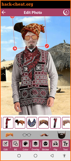 Sindhi Ajrak Man Suit Photo Editor Full Body screenshot