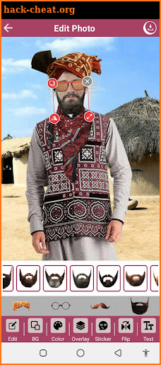 Sindhi Ajrak Man Suit Photo Editor Full Body screenshot