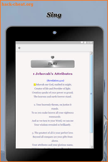 Sing Out Joyfully Jehovah Tablet screenshot