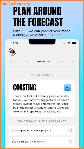 SIX - An Emotional Fitness App screenshot