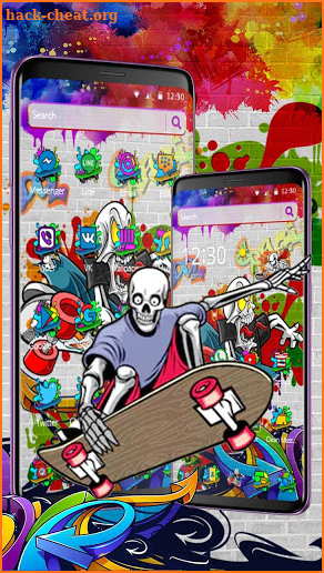 Skate Skull Graffiti Theme screenshot