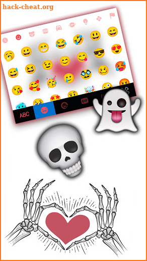 Skeleton Love Heart Keyboard Background screenshot