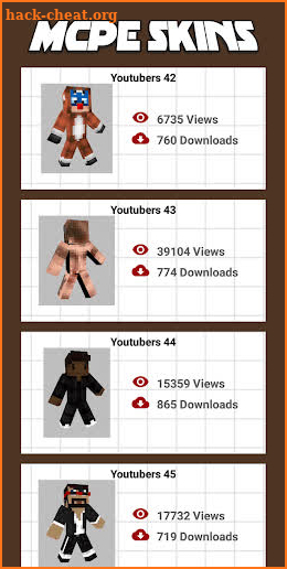 Skin Youtubers For Minecraft screenshot