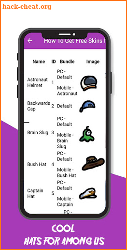 Skins guide for among us screenshot