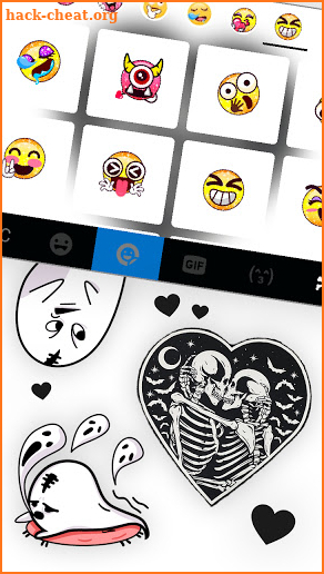 Skull Love Heart Keyboard Background screenshot