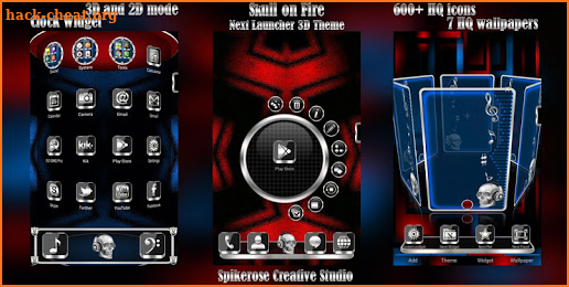 Skull On Fire 3D Next Launcher theme screenshot